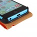 iPhone 5c - Genuine Leather Up Down Flip Protective Phone Cover Case - Pink